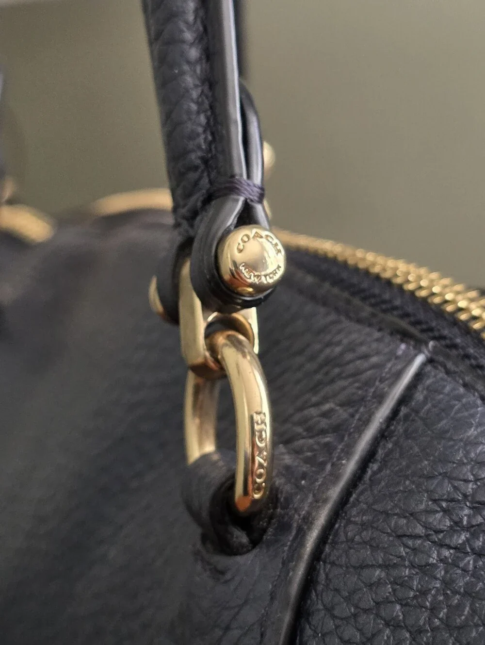 Coach 79997 Prairie Satchel Navy Blue Pebbled Leather Crossbody Bag